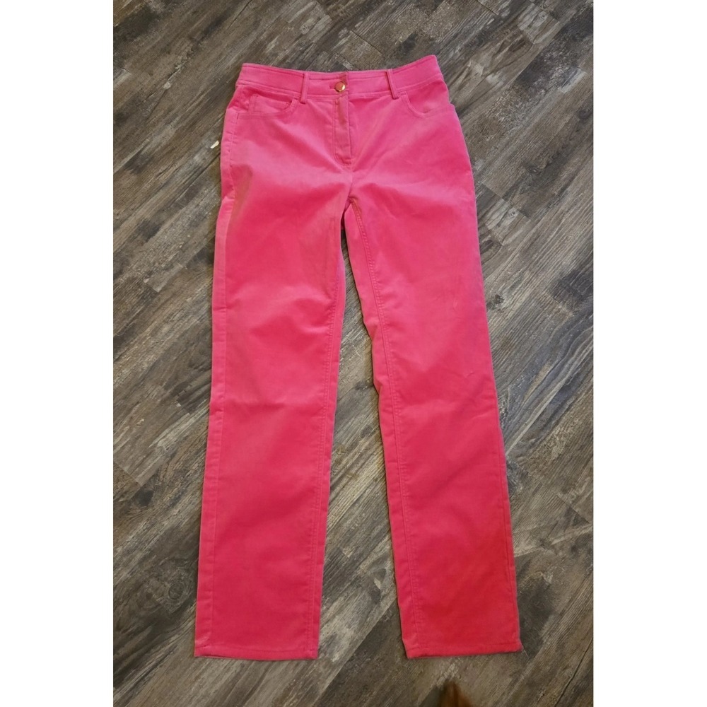 J‎ Crew Pink Velvet Straight Leg Pants Women's Size 8